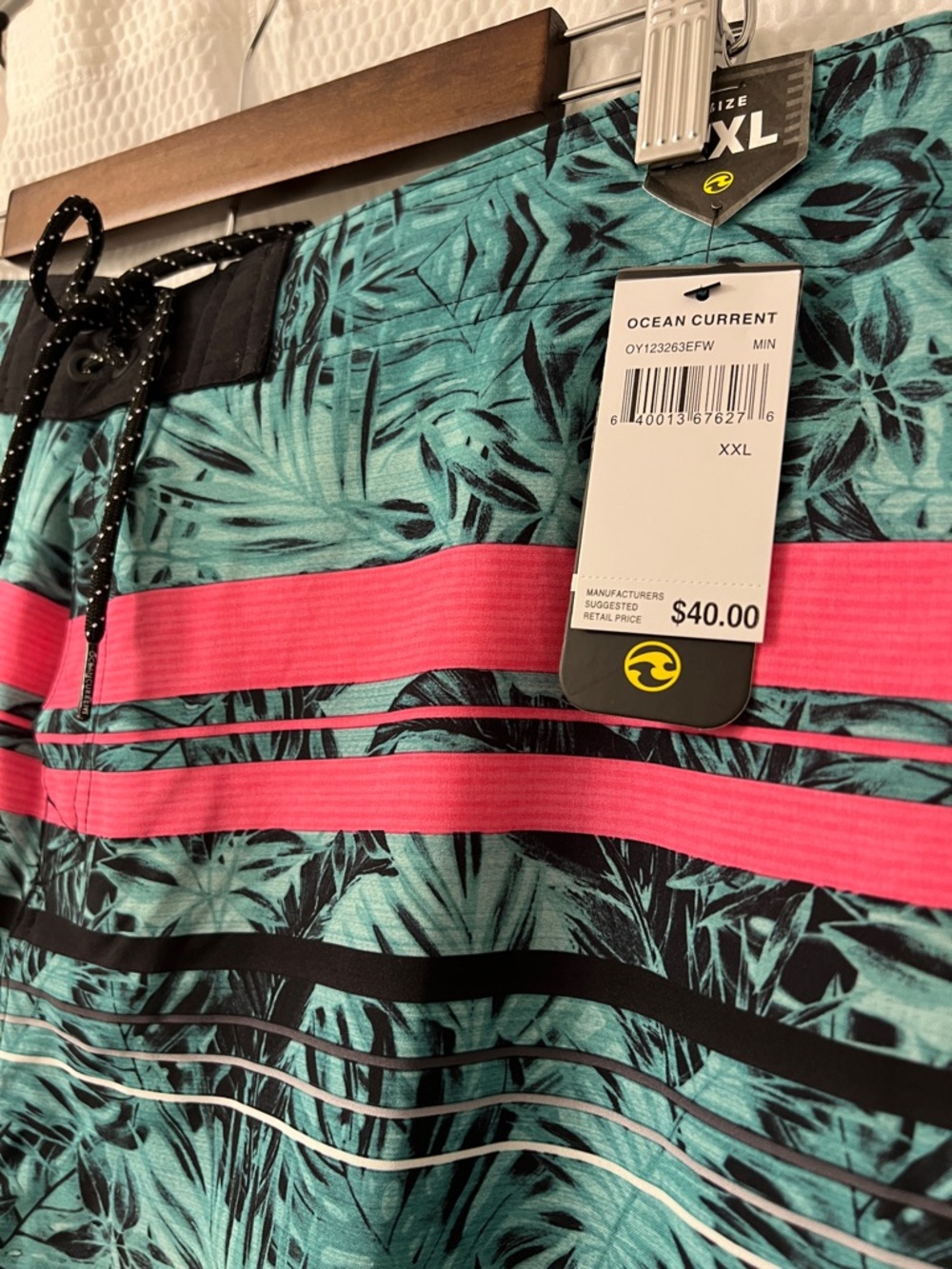 NWT Ocean Current Men’s Tropical Performance 4 Way Stretch Board Shorts XXL